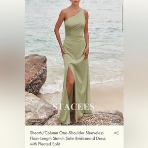 Celadon Green One-Shoulder Sheath Dress